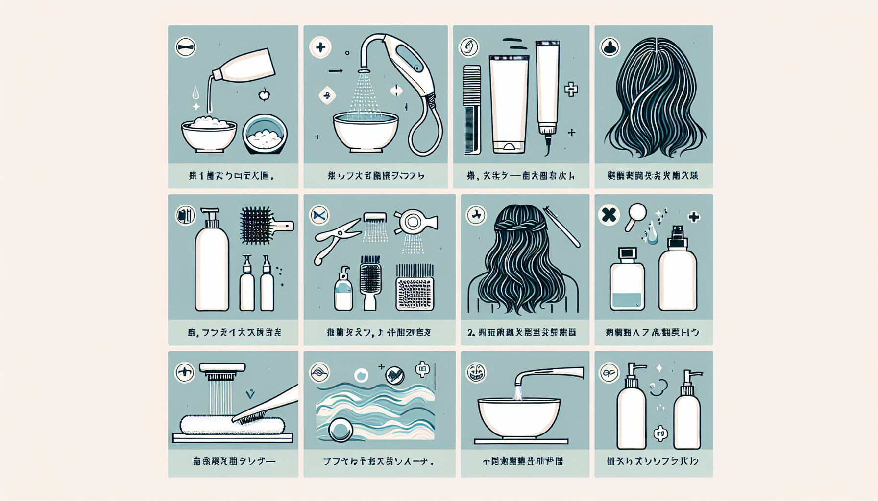 Step-by-step hair care routine with KYOGOKUナノンルクケラチン, illustrating the treatment process.