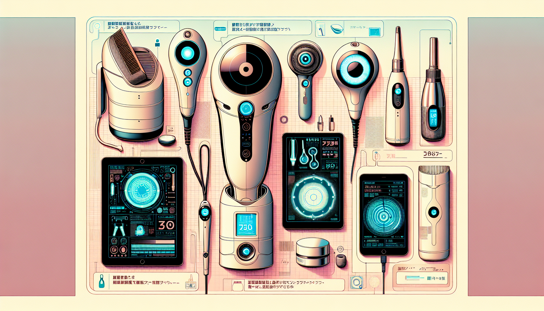 Collage of the top 5 recommended beauty appliances of 2026 with product names and features.
