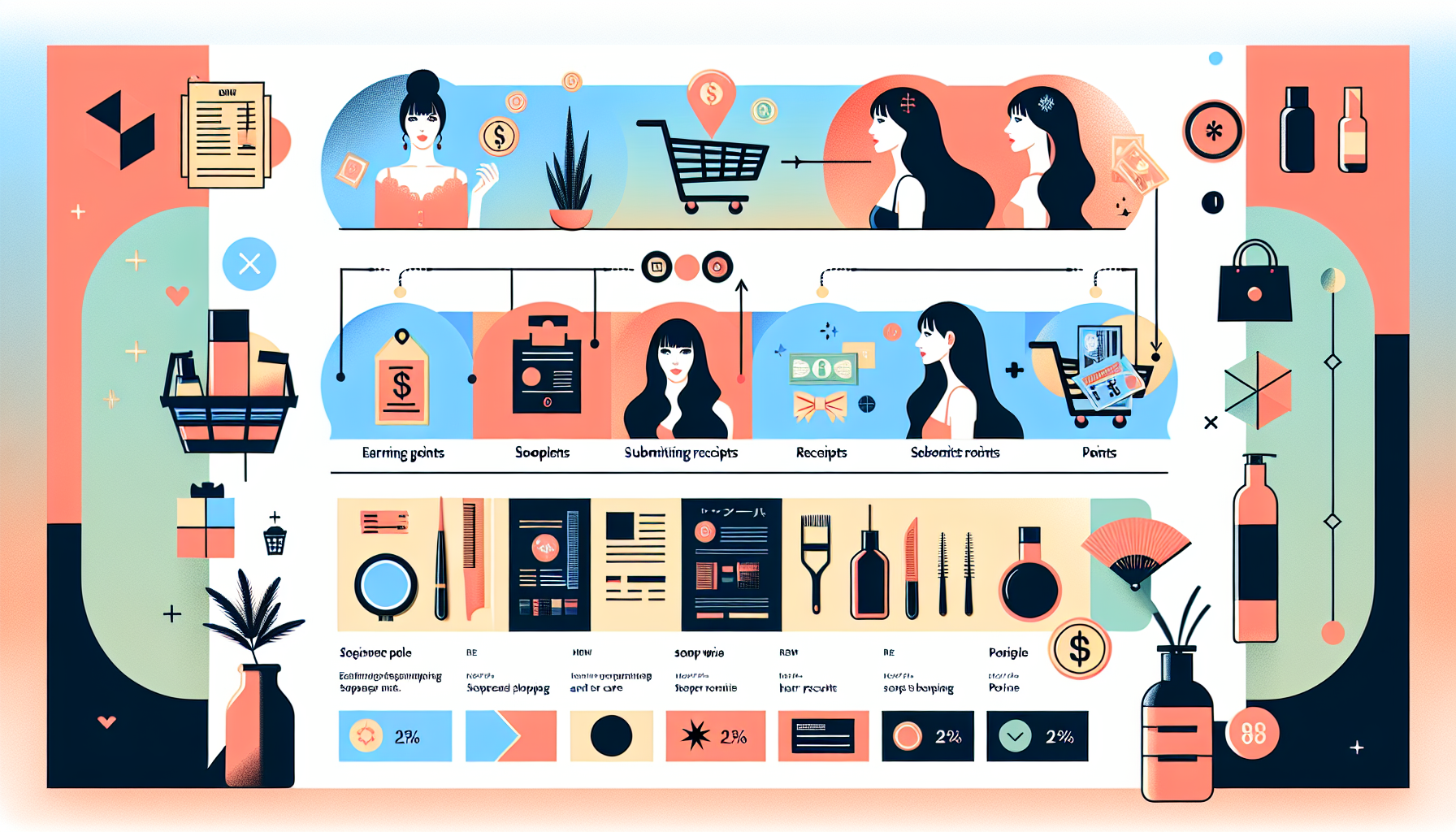Infographic explaining the point earning system of lcjmall