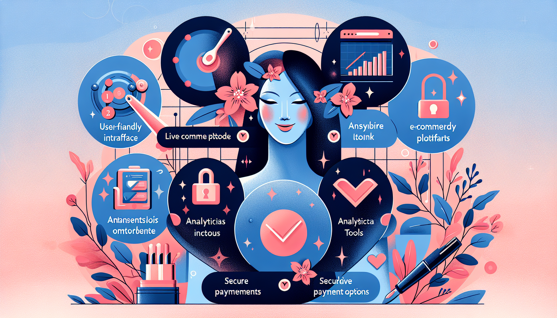 Illustration of checklist points for selecting a live commerce platform.