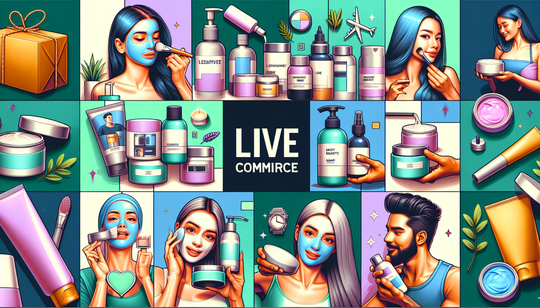 Collage of popular live commerce products from LCJ MALL.