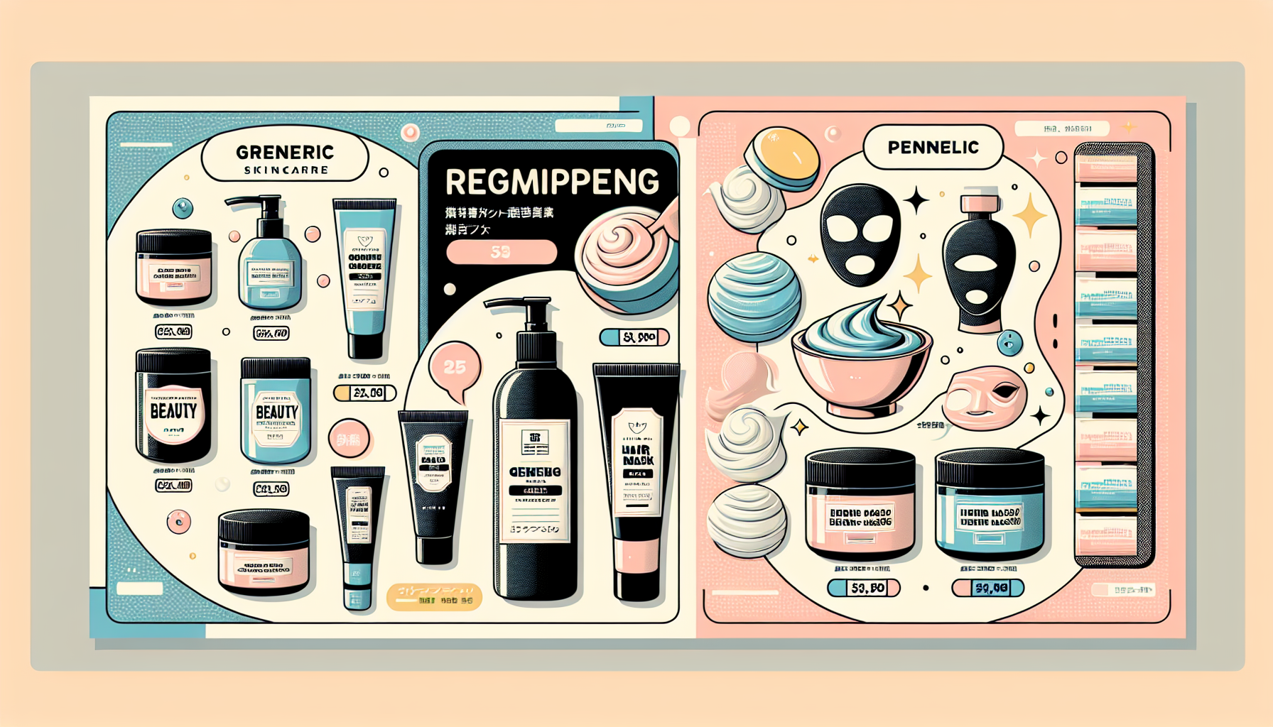 Collage image of recommended products from LCJ MALL including skincare and hair care items.