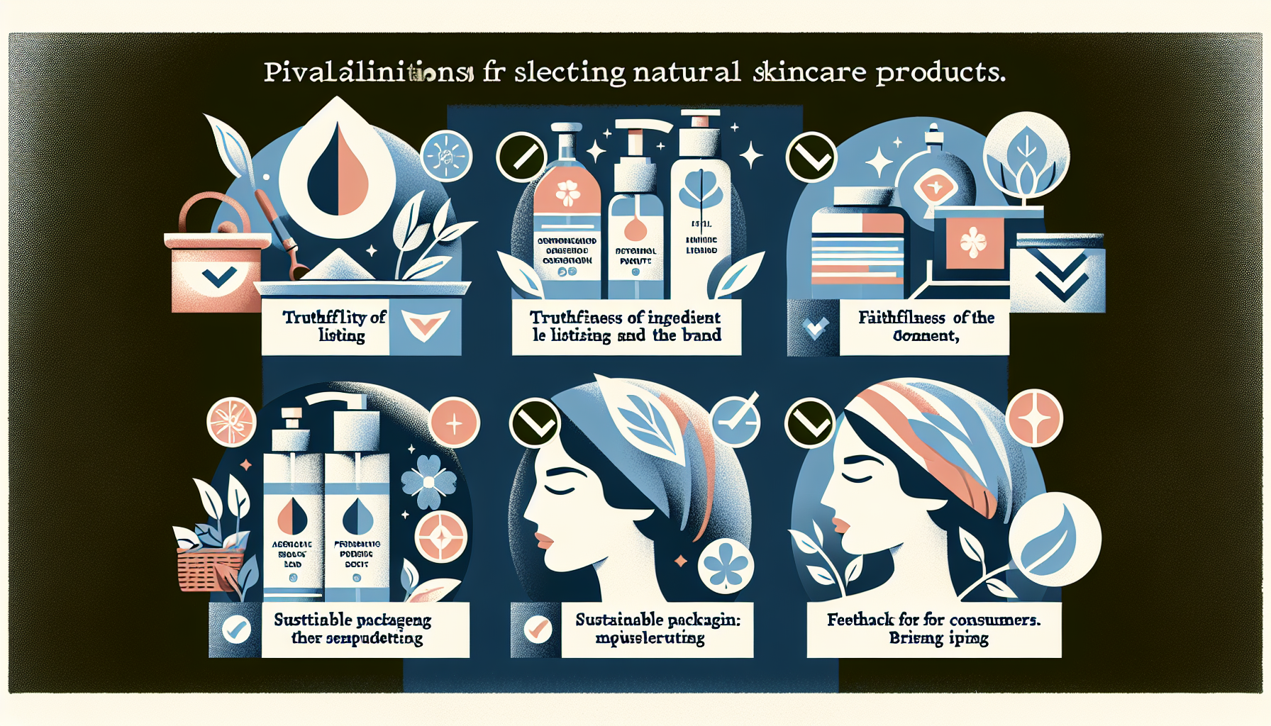 Infographic on how to choose natural cosmetics highlighting key selection points.