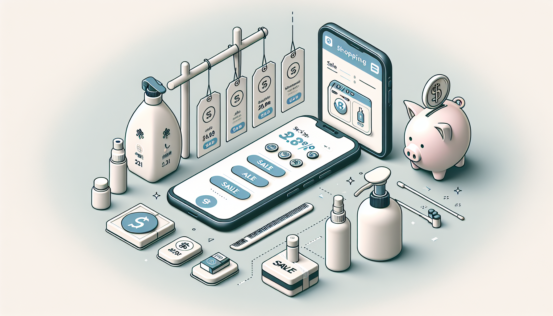 Illustration of online shopping saving strategies including discounts, cashback, and loyalty points for 2026.