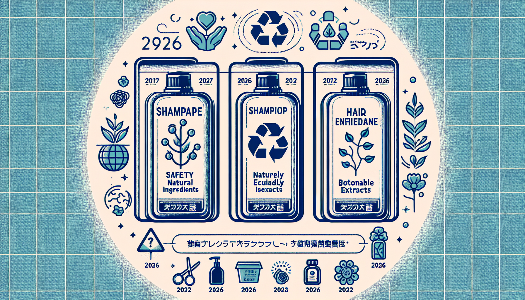 Infographic showing 2026 trends in non-silicone shampoos: safety, natural ingredients, and eco-friendly packaging.