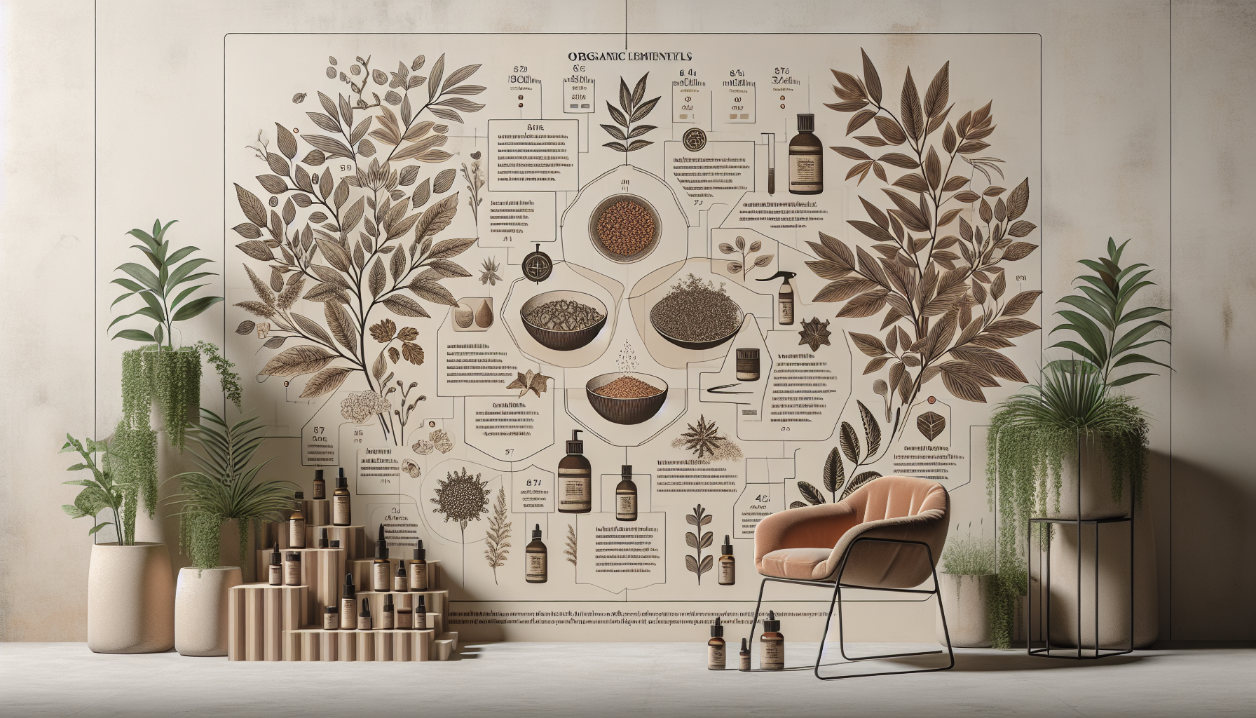 Illustration of eco-friendly and natural ingredients in hair care for 2026 trends