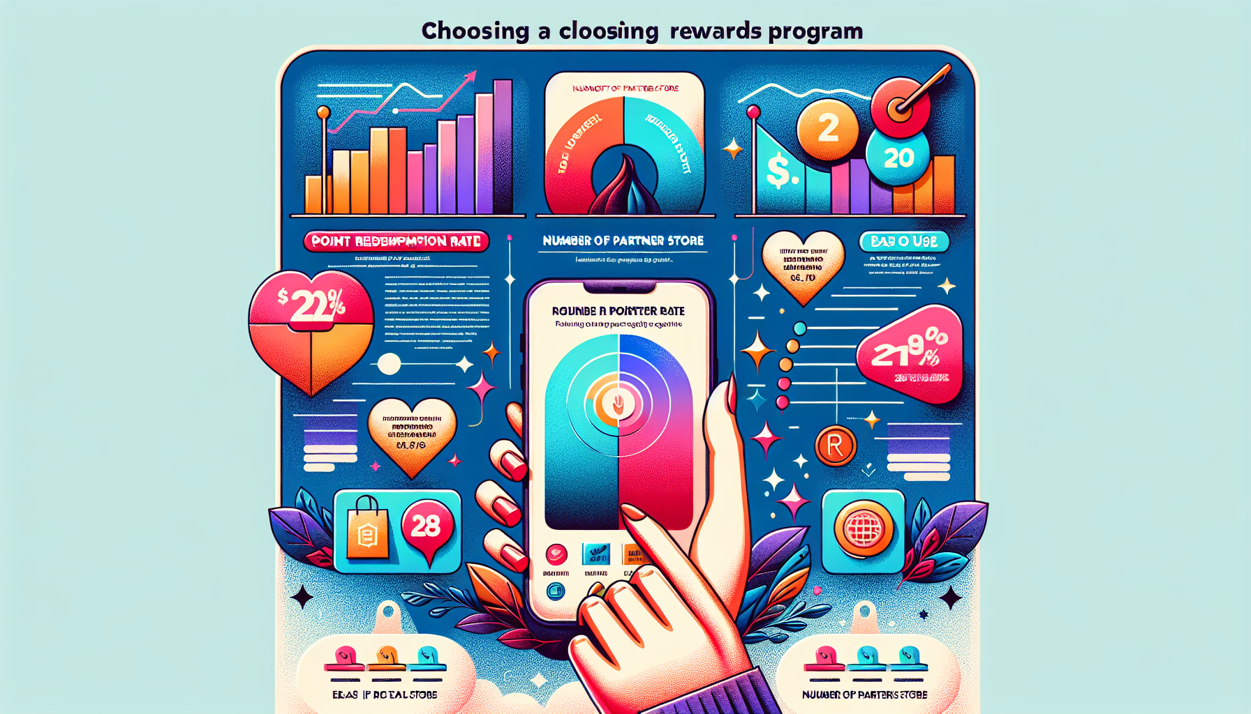Infographic showing key points for choosing a rewards program for beginners.