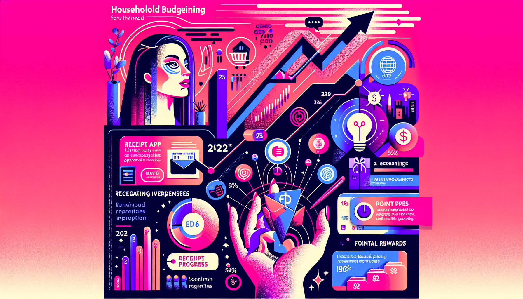Infographic illustrating 2026 trends in receipt apps and budgeting.