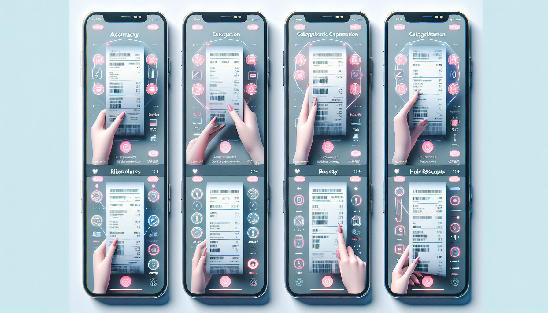 Top 5 receipt scan apps for 2026 with app interfaces and feature icons