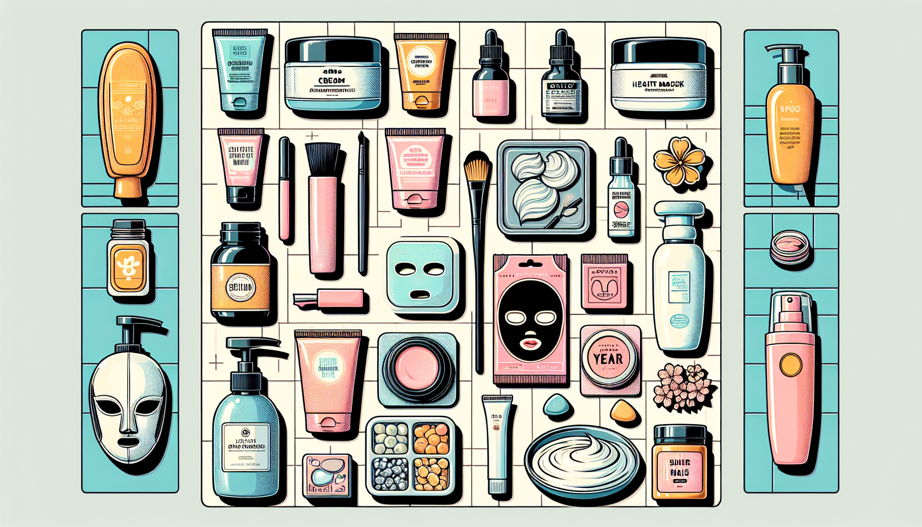 Collage of recommended beauty and health products with attractive packaging for receipt side hustle.