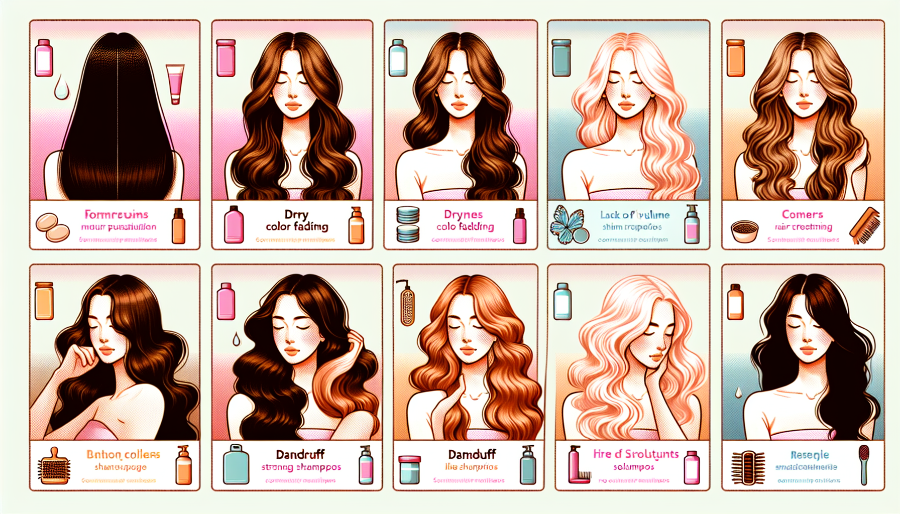 Infographic of common hair problems and their causes.