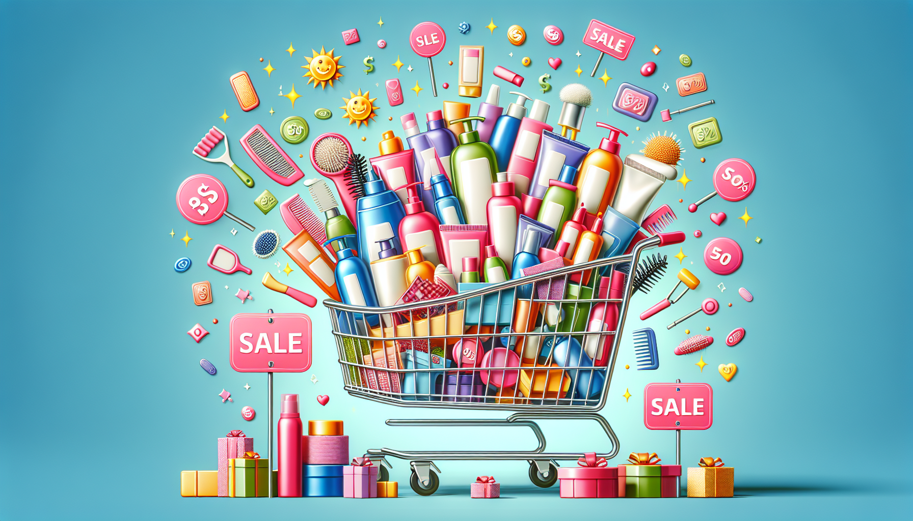 An informative graphic of a shopping cart full of beauty products for 2026 sales.