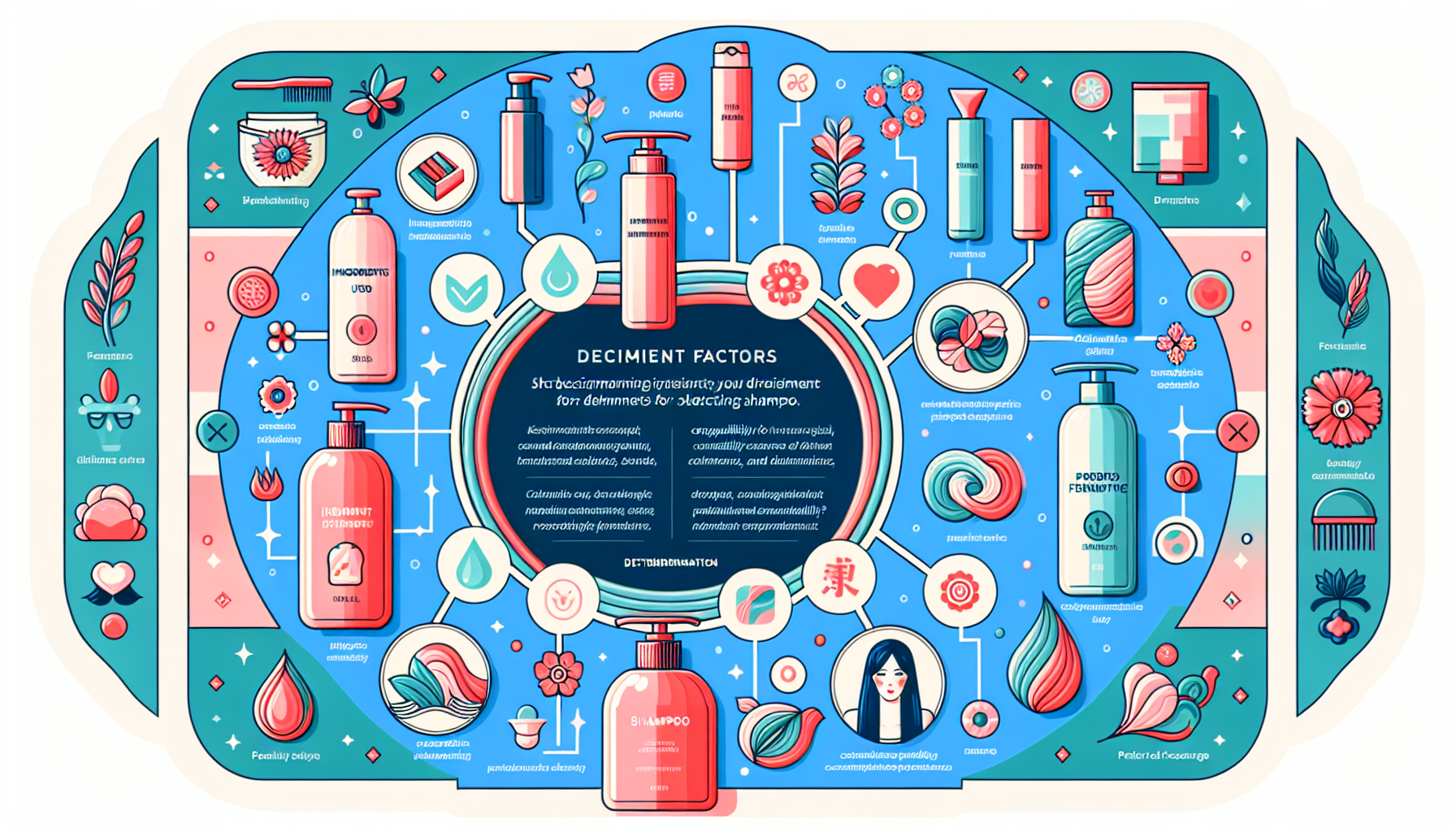 Infographic on how to choose the right shampoo including ingredients, skin type, scent preferences, and effectiveness.