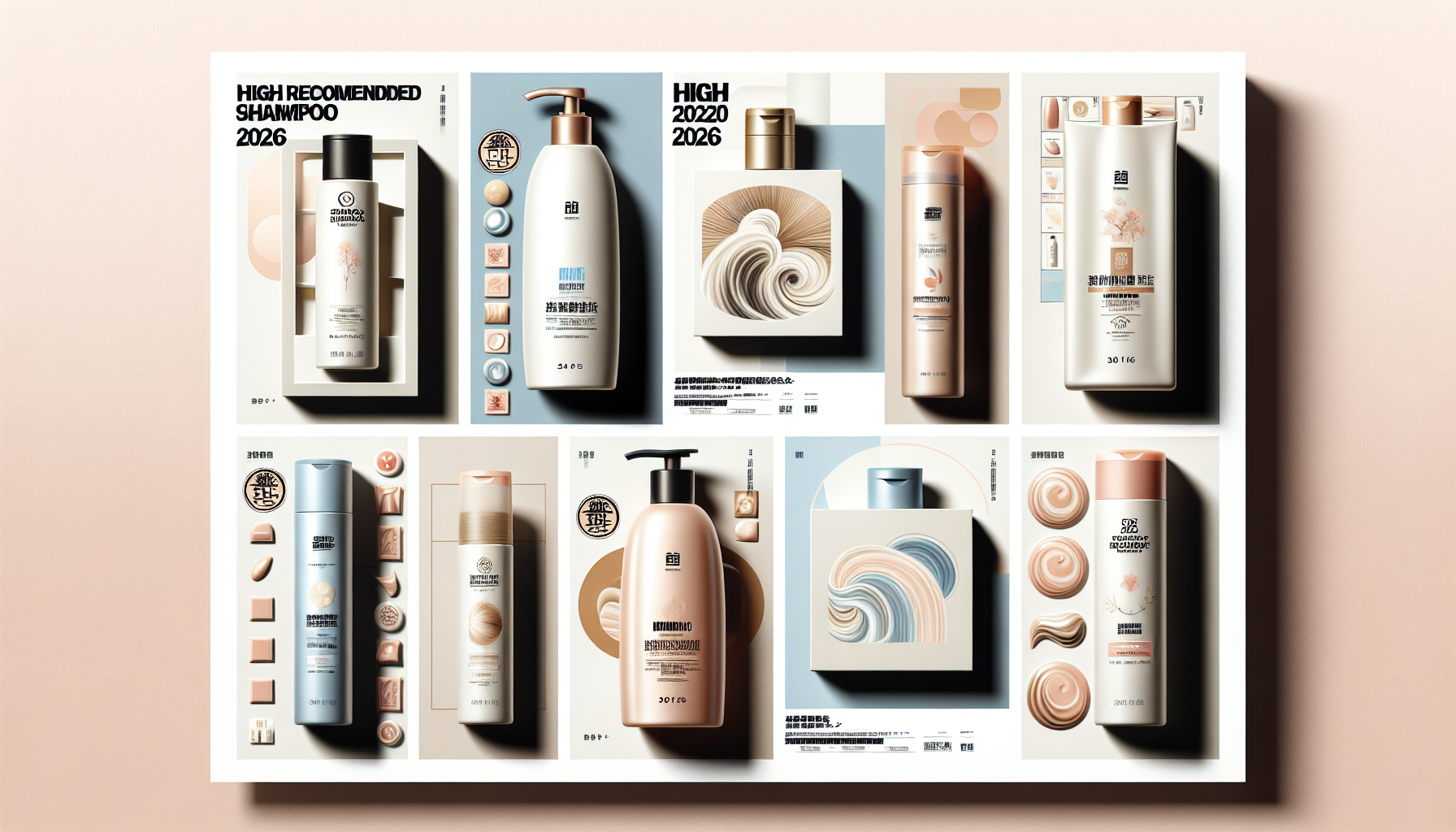 Collage of top 5 recommended shampoos for 2026 showcasing their packaging and features.