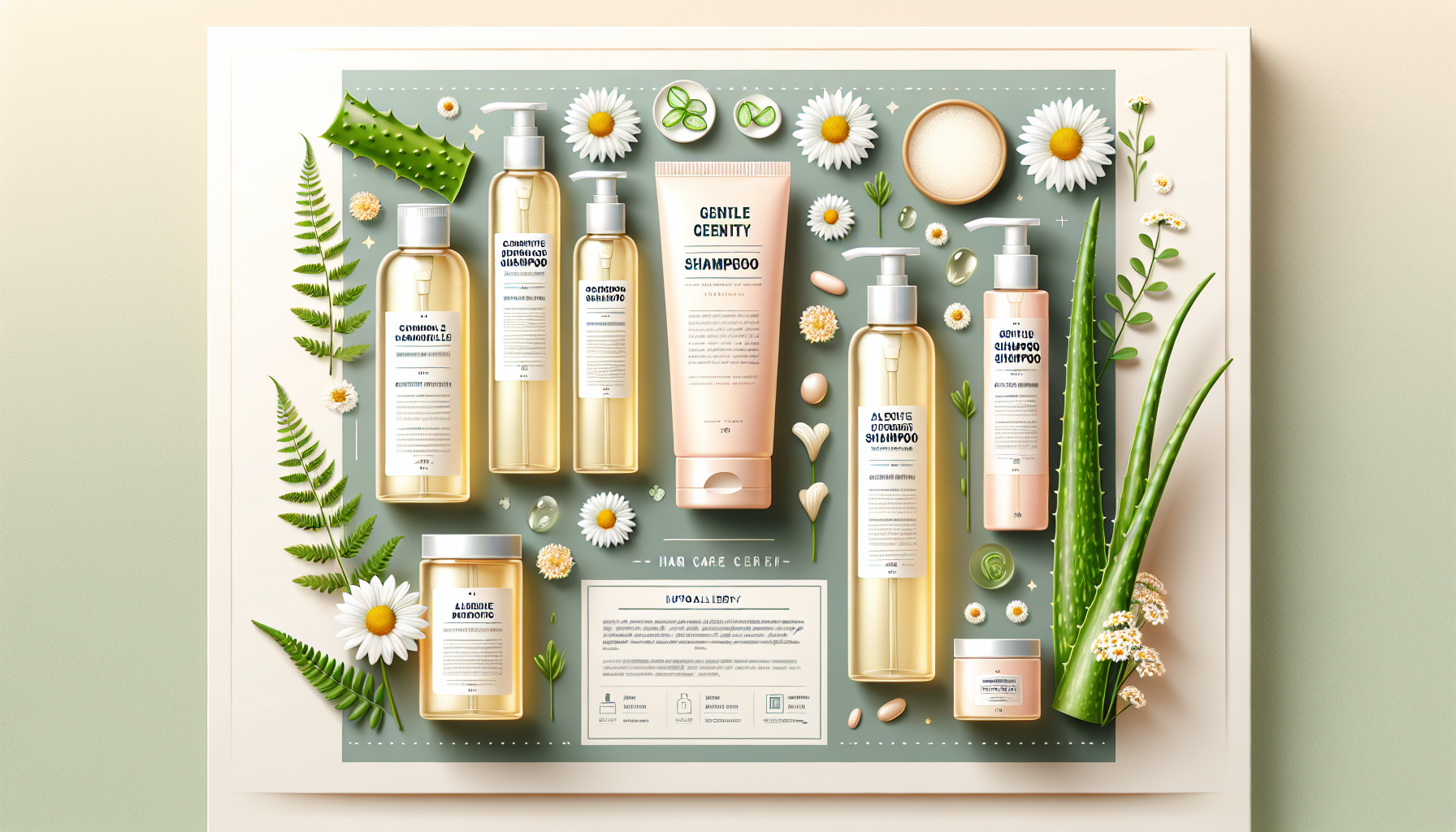 Natural ingredients for sensitive skin shampoo and conditioner products