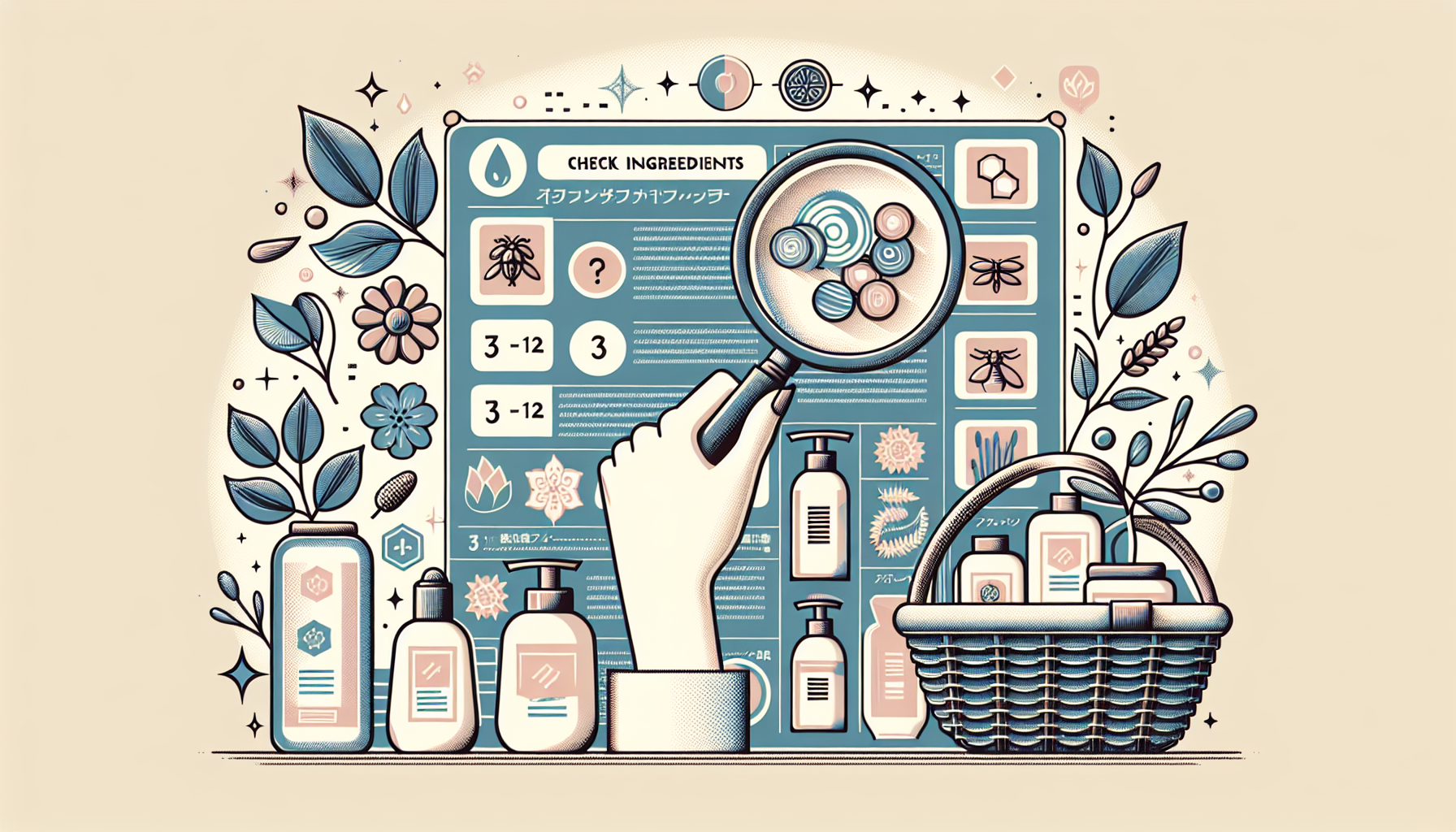 Steps for analyzing shampoo ingredients including checking ingredients, hair type, and recommended ingredients.