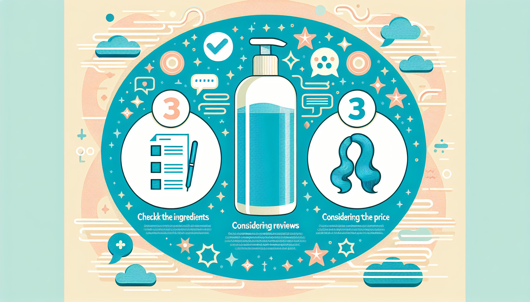 Infographic on shampoo selection points.