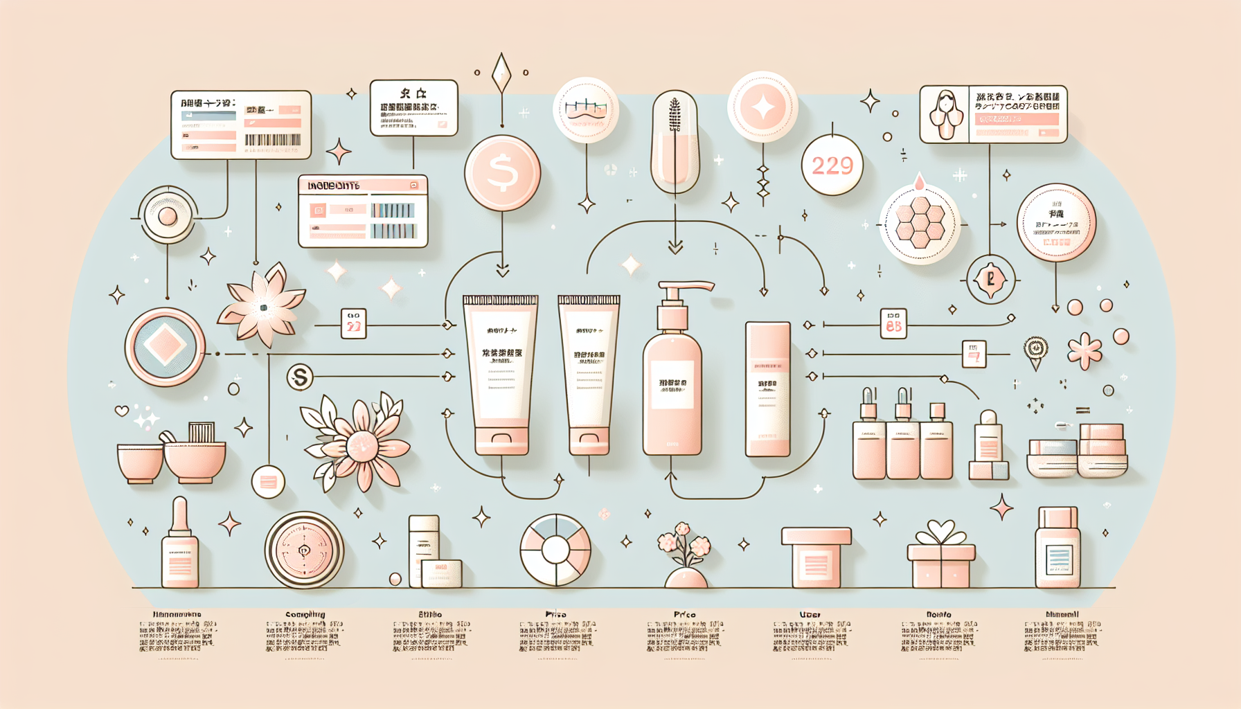 Infographic summarizing benefits of skincare comparisons and reviews.