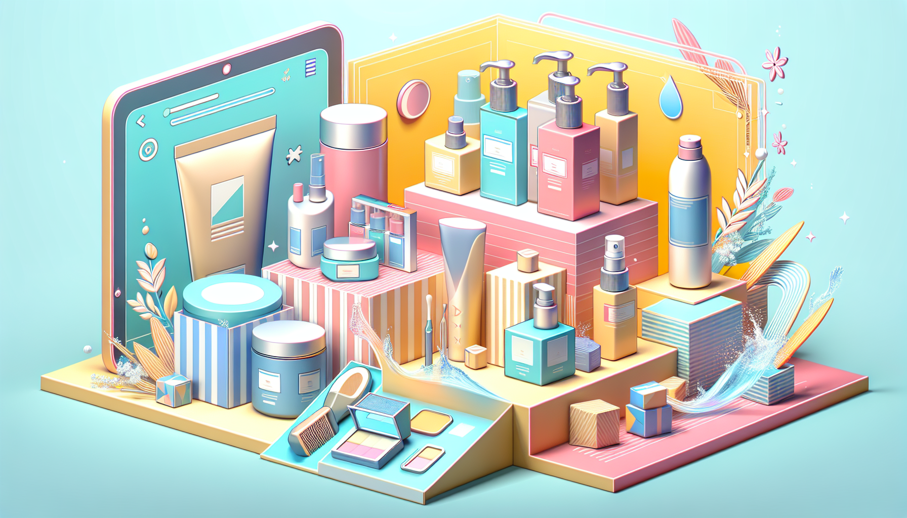 Collection of popular beauty products for TikTok live commerce.