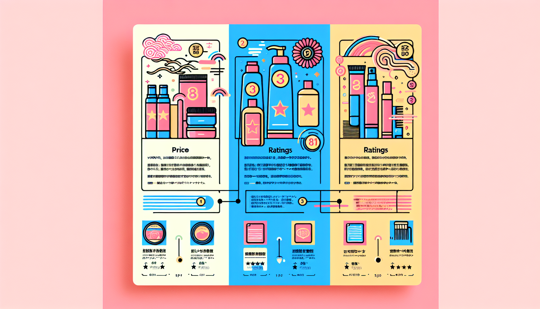 Infographic displaying key points for selecting products on TikTok Shop: Pricing, Ratings, and Brand Trust.