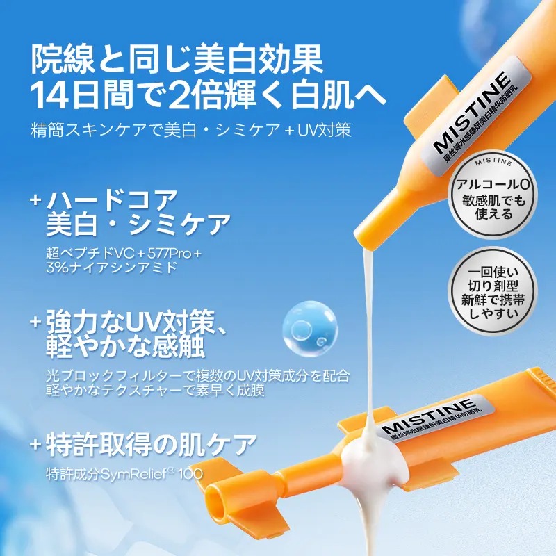 MISTINEウォーターブライトニングエッセンス日焼け止めギフトセット1ml*30