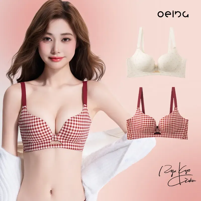 【OEING】 [2ピースパック] レディース プッシュアップブラ 平らな胸を谷間に変身 快適でキュート 3Dカップ シームレスフィット 優しくセクシー A-Fカップ #728