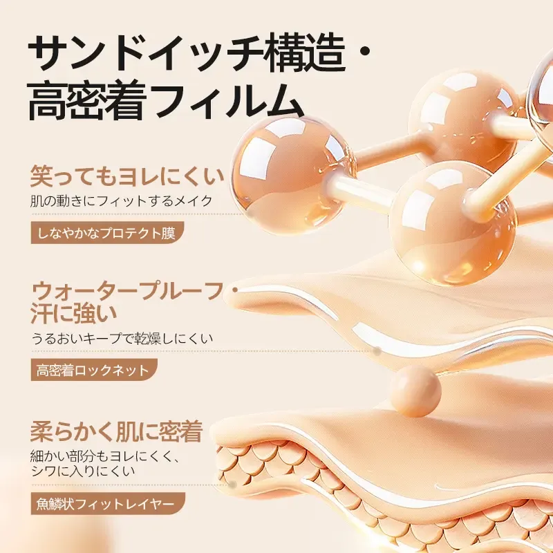 MISTINE クリームファンデーション 高カバー 高密着 崩れにくい 毛穴カバー マットな仕上がり 素肌感 ヨレにくい ベースメイク