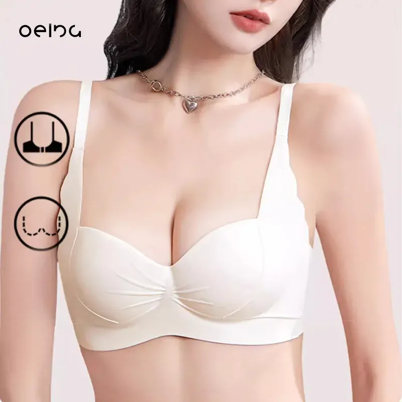 【OEING】 [2セット] レディース プッシュアップブラ, 3D立体カップ, ピーチ型バスト整形, 夢のようなシルエット, 重力に逆らうリフトアップ, サイド脂肪カバー#C21