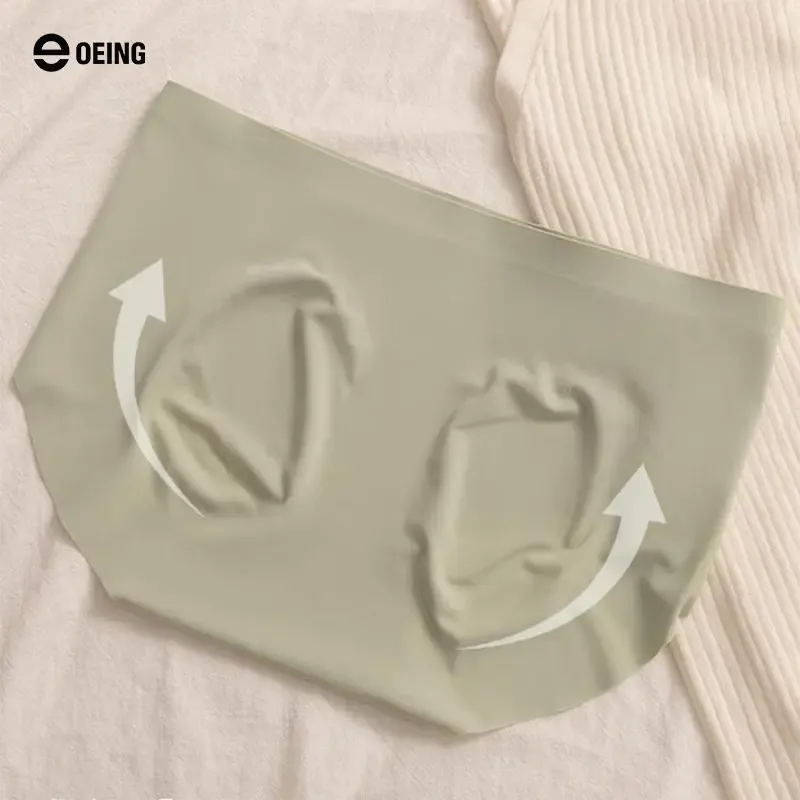 【OEING 】【7点セット】抗菌・シームレス レディースショーツ、3Dヒップインプリント、肌なじみのフェイスマスク付き、ミドルウエストのトライアングルショーツ