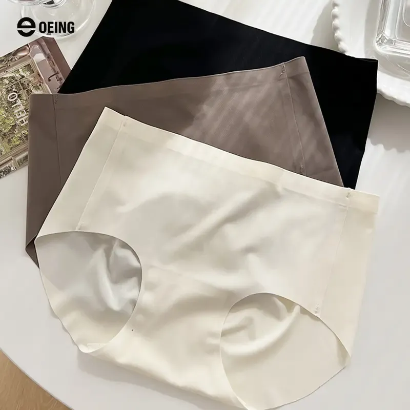 【OEING 】【7点セット】抗菌・シームレス レディースショーツ、3Dヒップインプリント、肌なじみのフェイスマスク付き、ミドルウエストのトライアングルショーツ