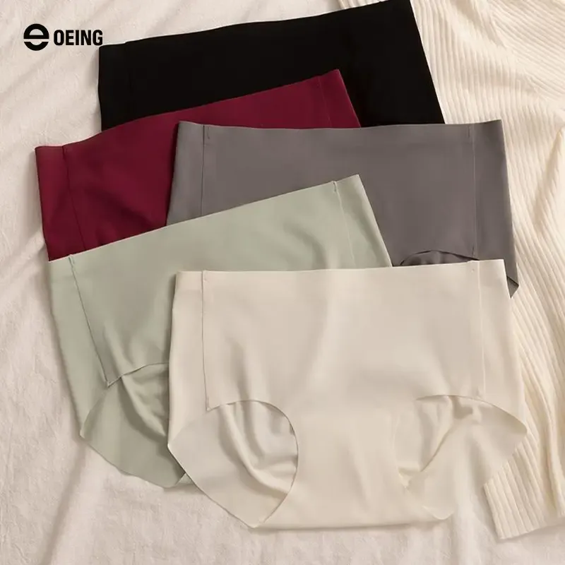 【OEING 】【7点セット】抗菌・シームレス レディースショーツ、3Dヒップインプリント、肌なじみのフェイスマスク付き、ミドルウエストのトライアングルショーツ
