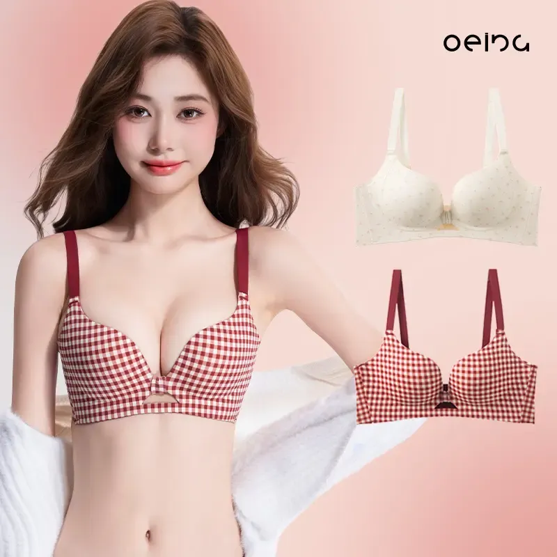 【OEING】 [2ピースパック] レディース プッシュアップブラ 平らな胸を谷間に変身 快適でキュート 3Dカップ シームレスフィット 優しくセクシー A-Fカップ #728