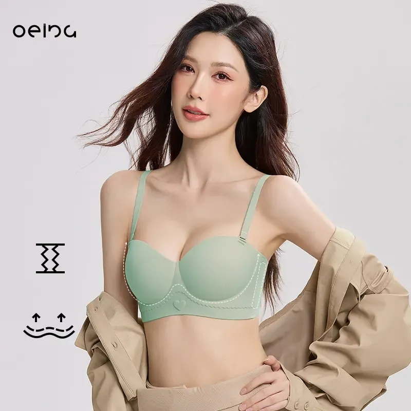 【OEING】【2点セット】レディースプッシュアップブラ｜ノンワイヤー・取り外し可能ストラップ｜キャミベアトップ2WAY｜通気性◎で快適｜小胸さん向け設計｜デイリー使い・オールシーズン対応 #70 2