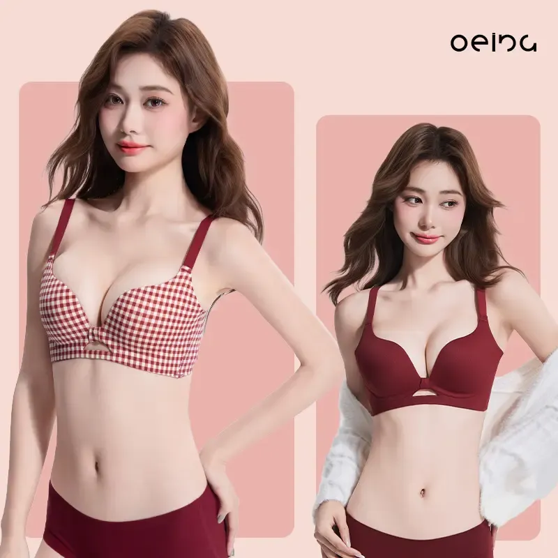 【OEING】 [2ピースパック] レディース プッシュアップブラ 平らな胸を谷間に変身 快適でキュート 3Dカップ シームレスフィット 優しくセクシー A-Fカップ #728