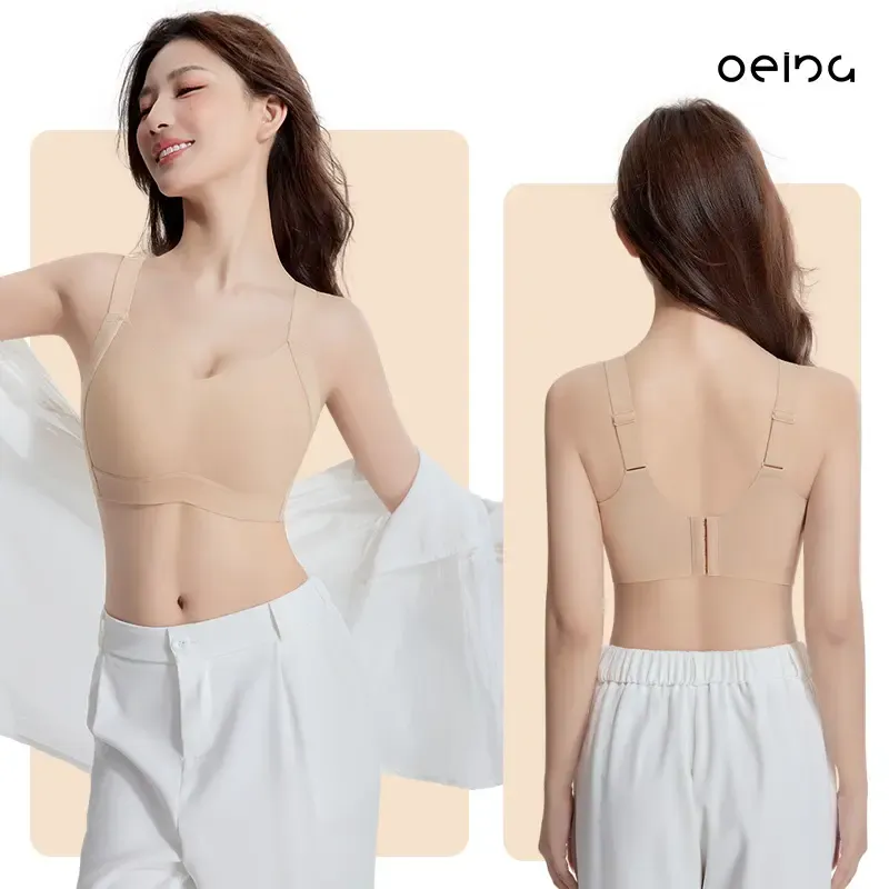 【OEING】2枚セット シームレスブラ｜大きい胸もすっきり見せ｜やわらか通気性◎｜しっかりサポート・リフトアップ・垂れ防止｜脇肉カバー｜#W6316
