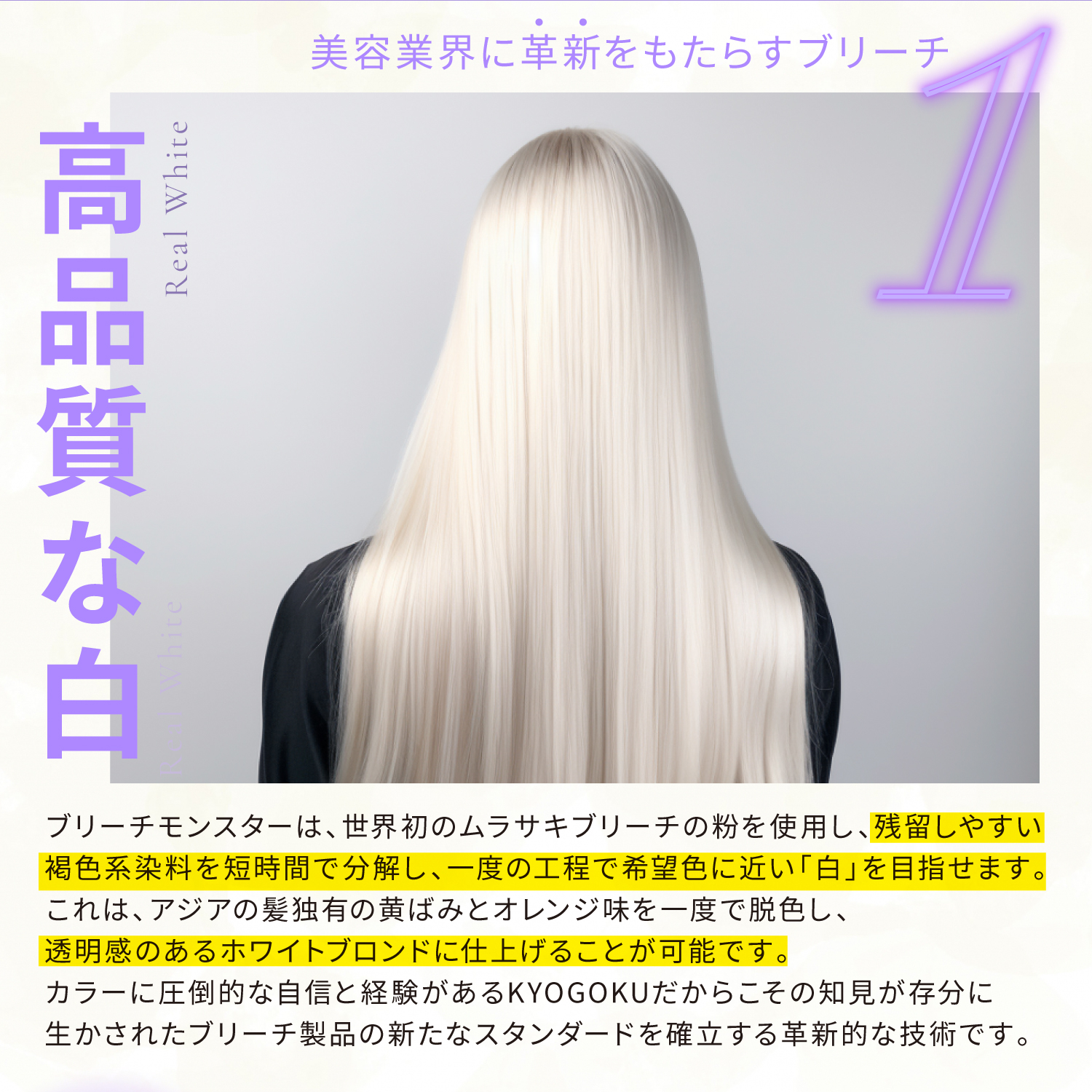 KYOGOKU ブリーチモンスター (世界初 ムラサキパウダーブリーチ) 最高峰 ケアブリーチ