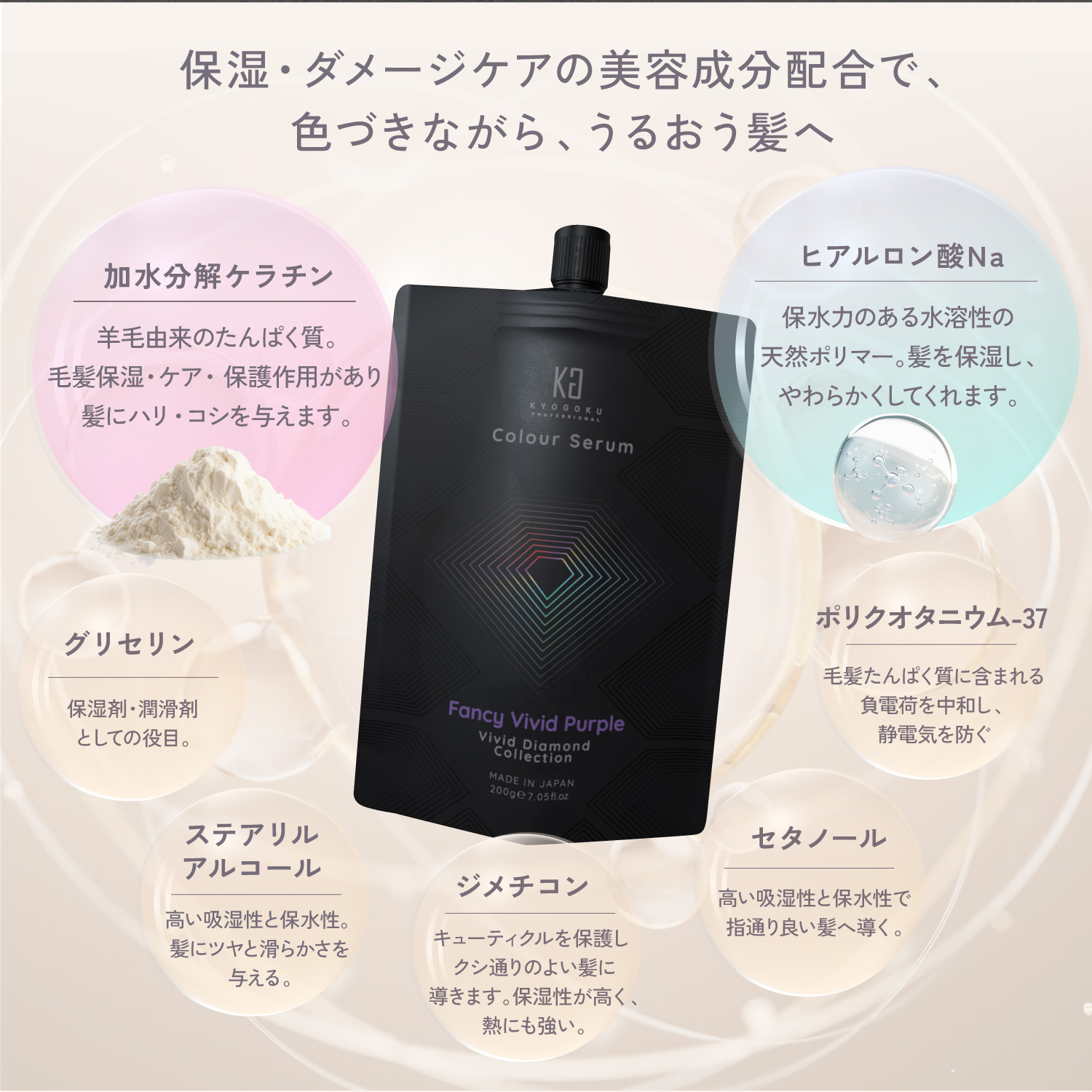 KYOGOKU カラーセラム (ファンシービビッド パープル) 200g 紫 カラーバター カラートリートメント