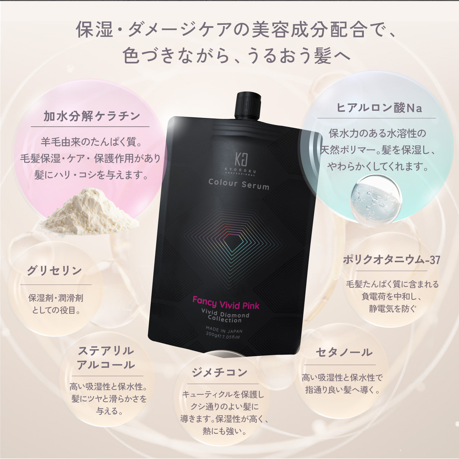 KYOGOKU カラーセラム(ファンシービビッド ピンク) 200g カラーバター カラートリートメント