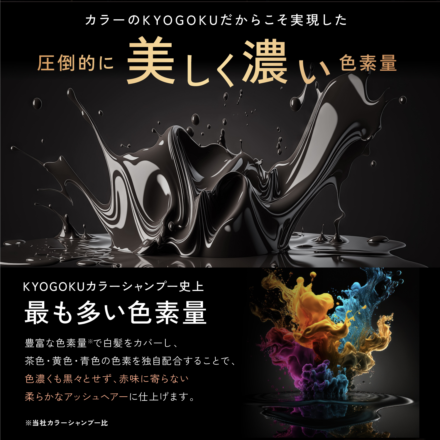 KYOGOKU カラーシャンプー アッシュブラック 200ml カラー シャンプー 白髪 サロンシャンプー アッシュ ブラック ブリーチ髪 ダメージケア サロン専売品