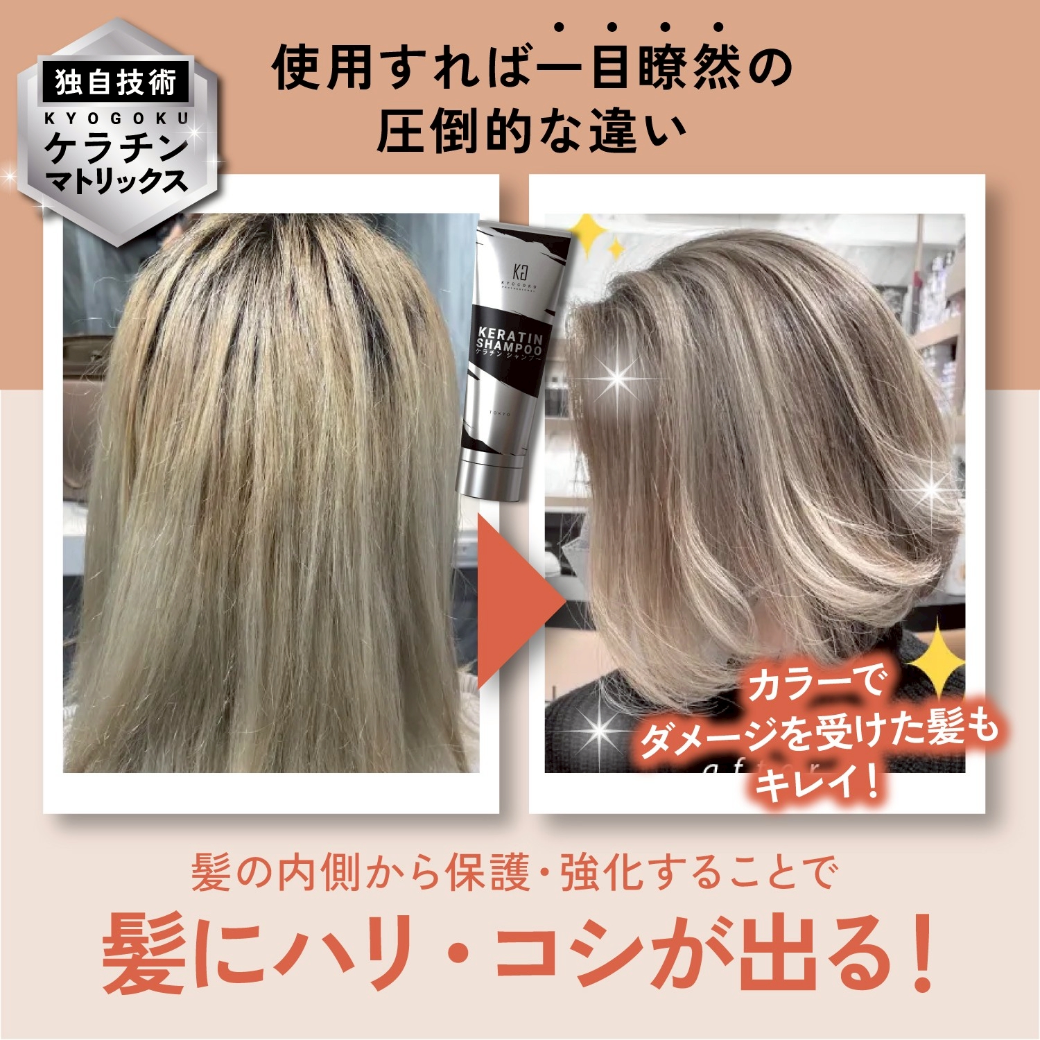 KYOGOKU ケラチントリートメント 原液100% 洗い流すトリートメント 美容室専売品 ヘアマスク ダメージケア トリートメント