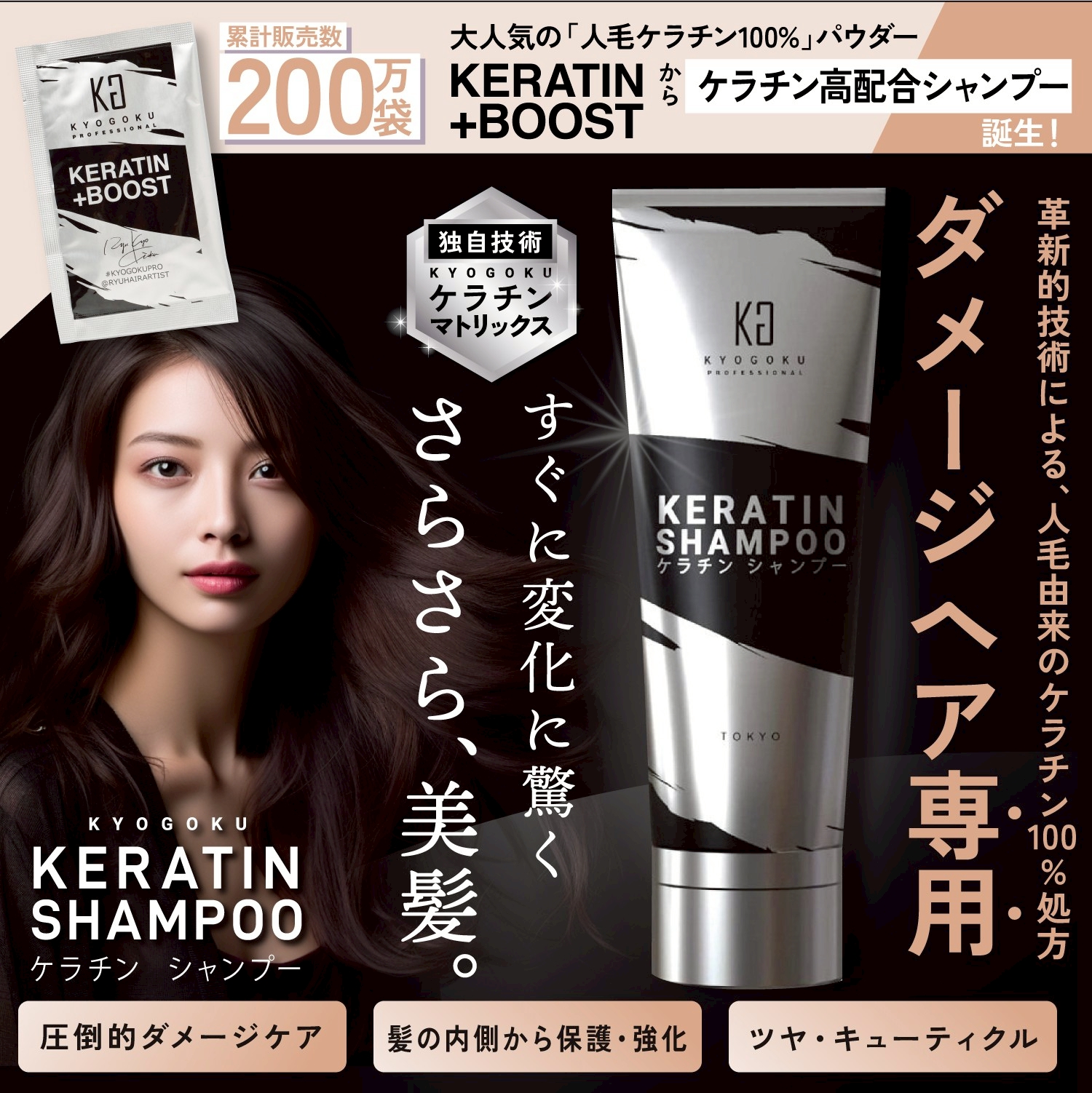 KYOGOKU ケラチントリートメント 原液100% 洗い流すトリートメント 美容室専売品 ヘアマスク ダメージケア トリートメント