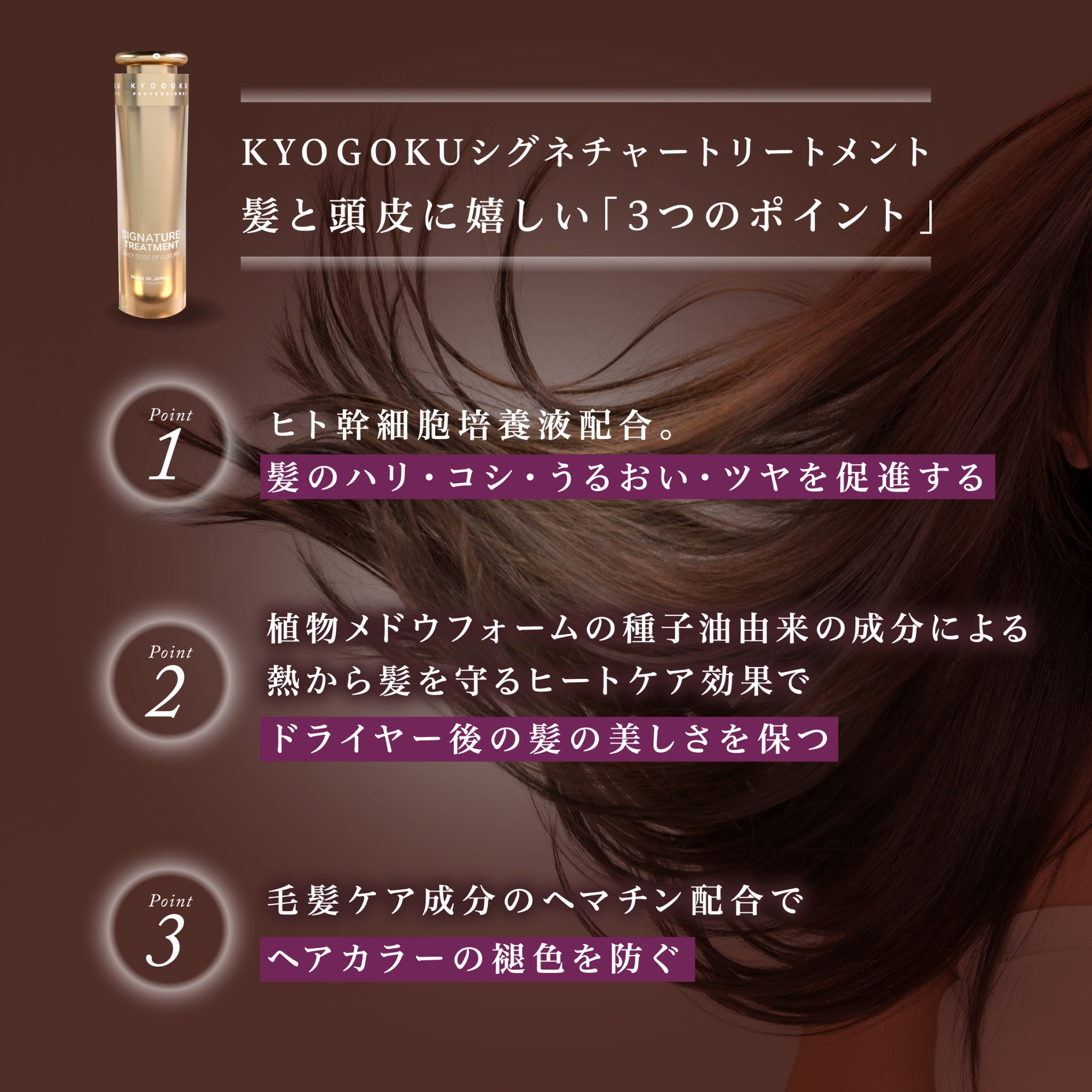 KYOGOKUシグネチャートリートメント120ml 天然由来成分 ノンシリコン アミノ酸配合 ダメージケア