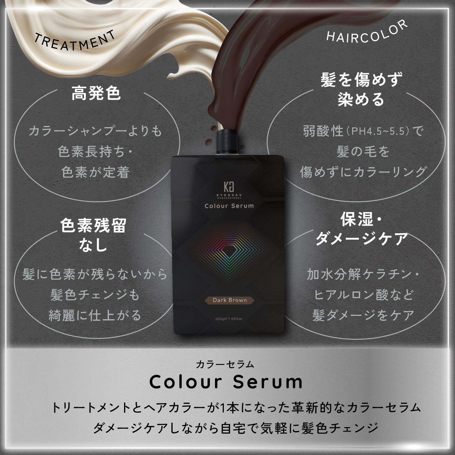 KYOGOKUカラーセラム ( ダークブラウン ) 200g カラーバター カラートリートメント