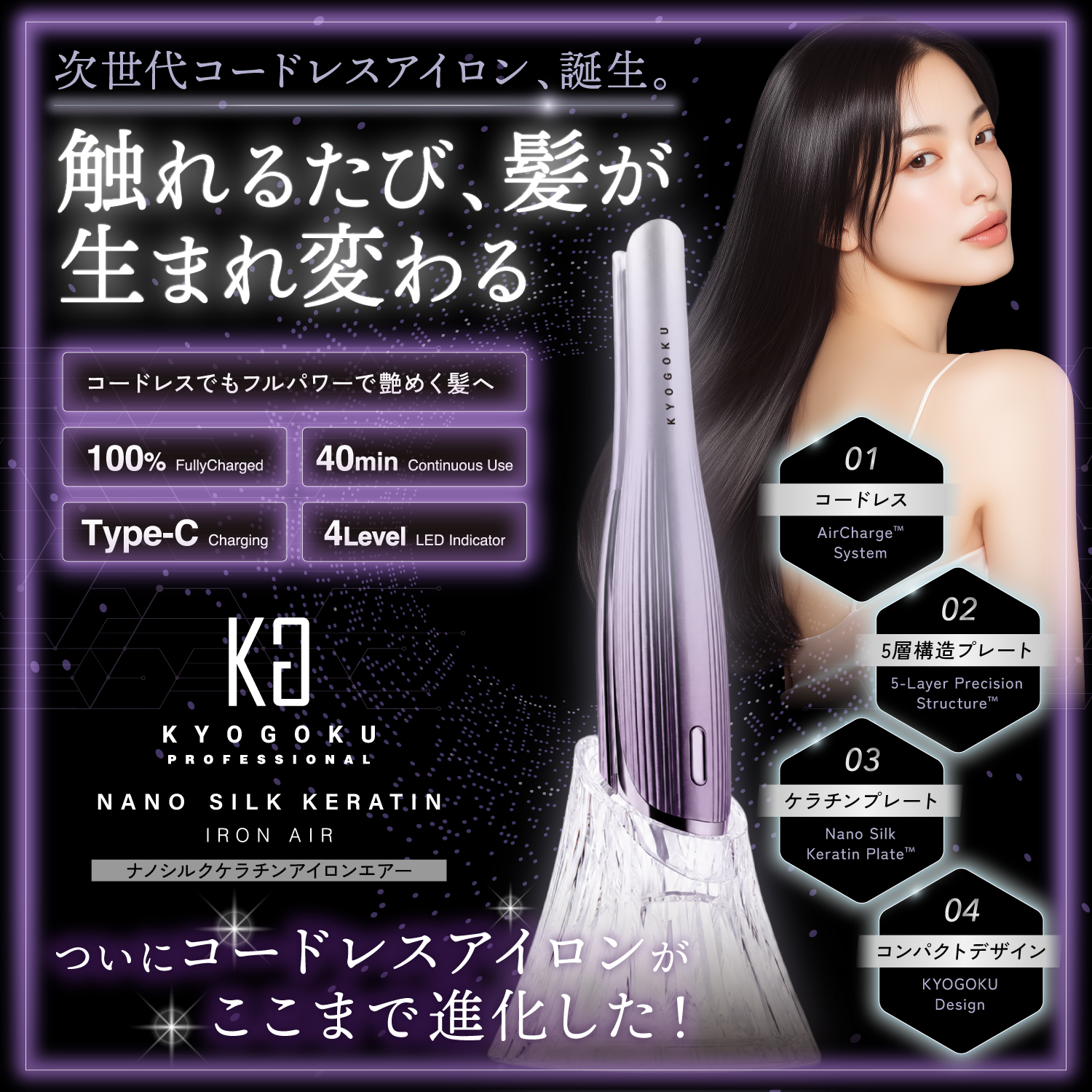 Kyogoku Professional / KYOGOKU ナノシルクケラチンアイロンエアー