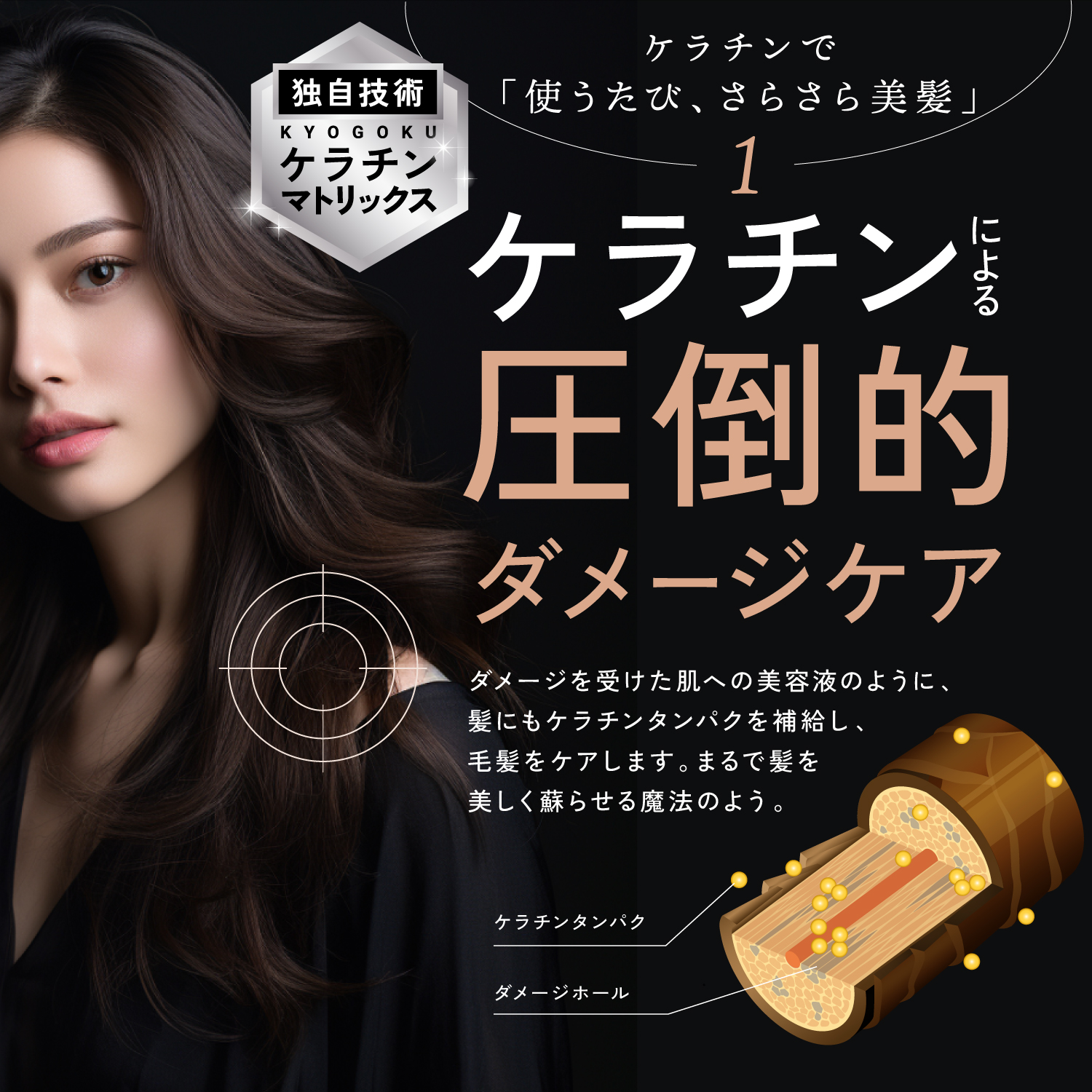 KYOGOKU ケラチンシャンプー ノンシリコン ダメージケア シャンプー