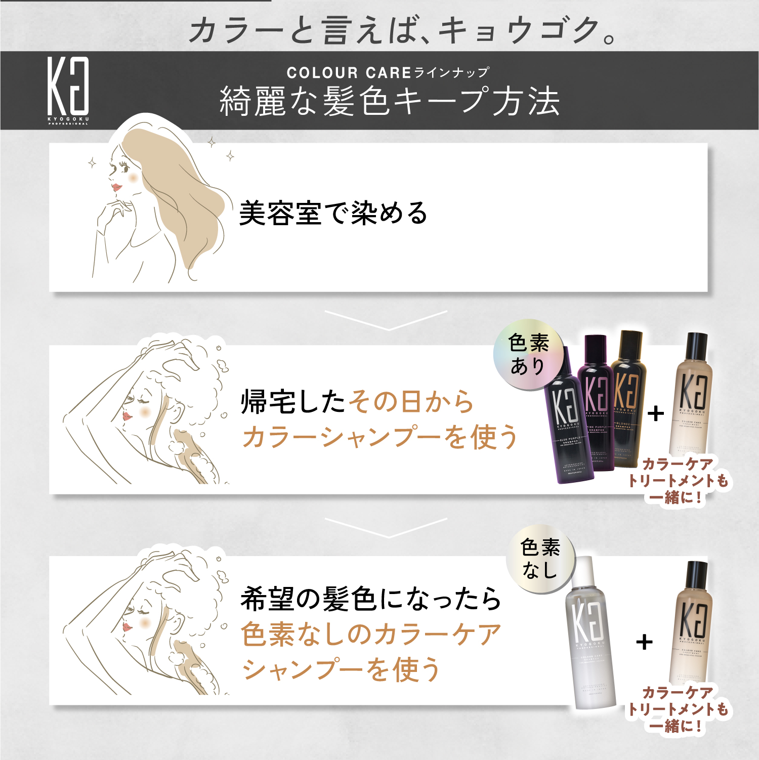 KYOGOKU ブロンドカラーシャンプー ブラウンシャンプー ミルクティーシャンプー