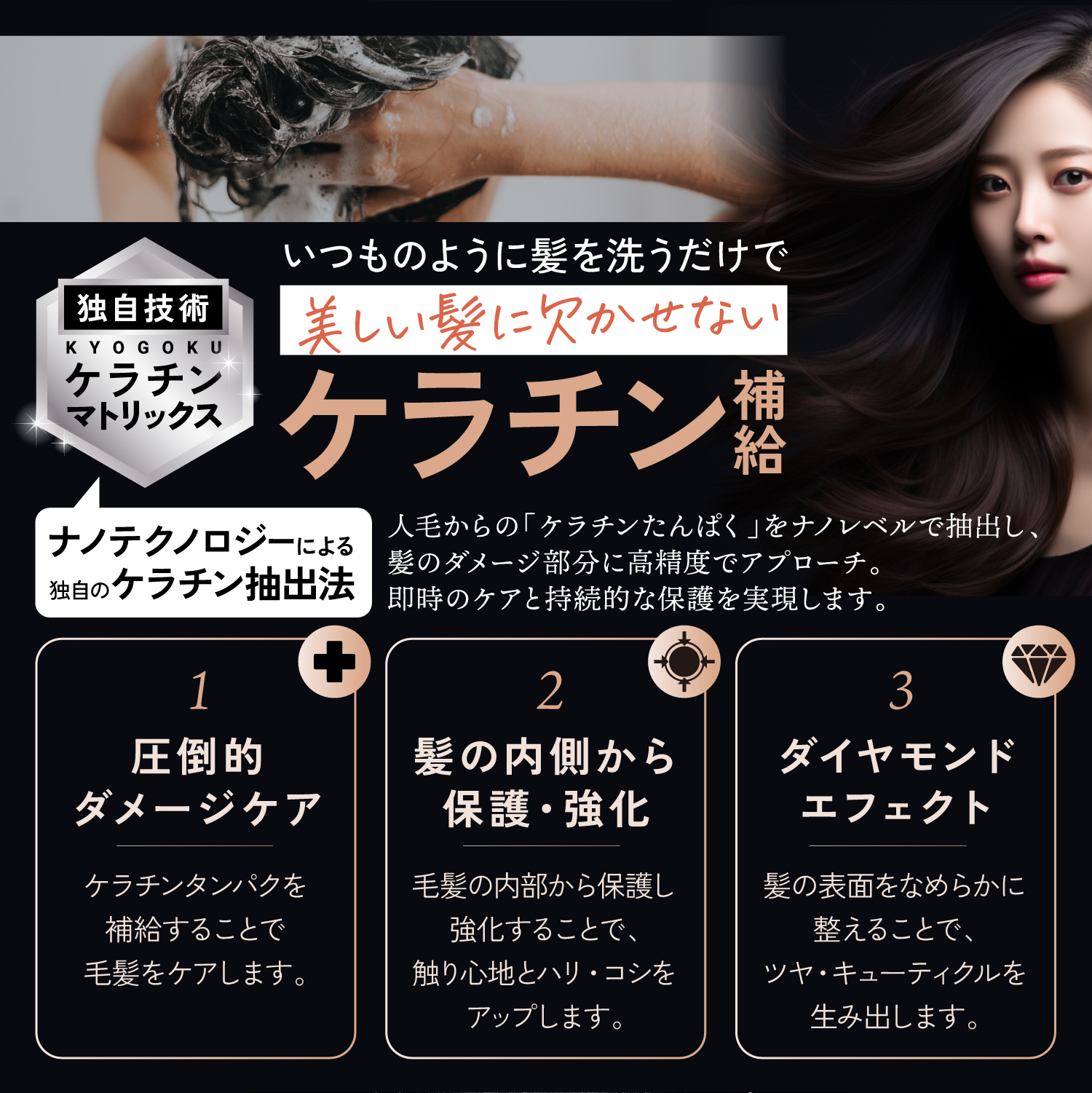 KYOGOKU ケラチンシャンプー ノンシリコン ダメージケア シャンプー